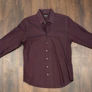 Express Deep Burgundy Dress Shirt